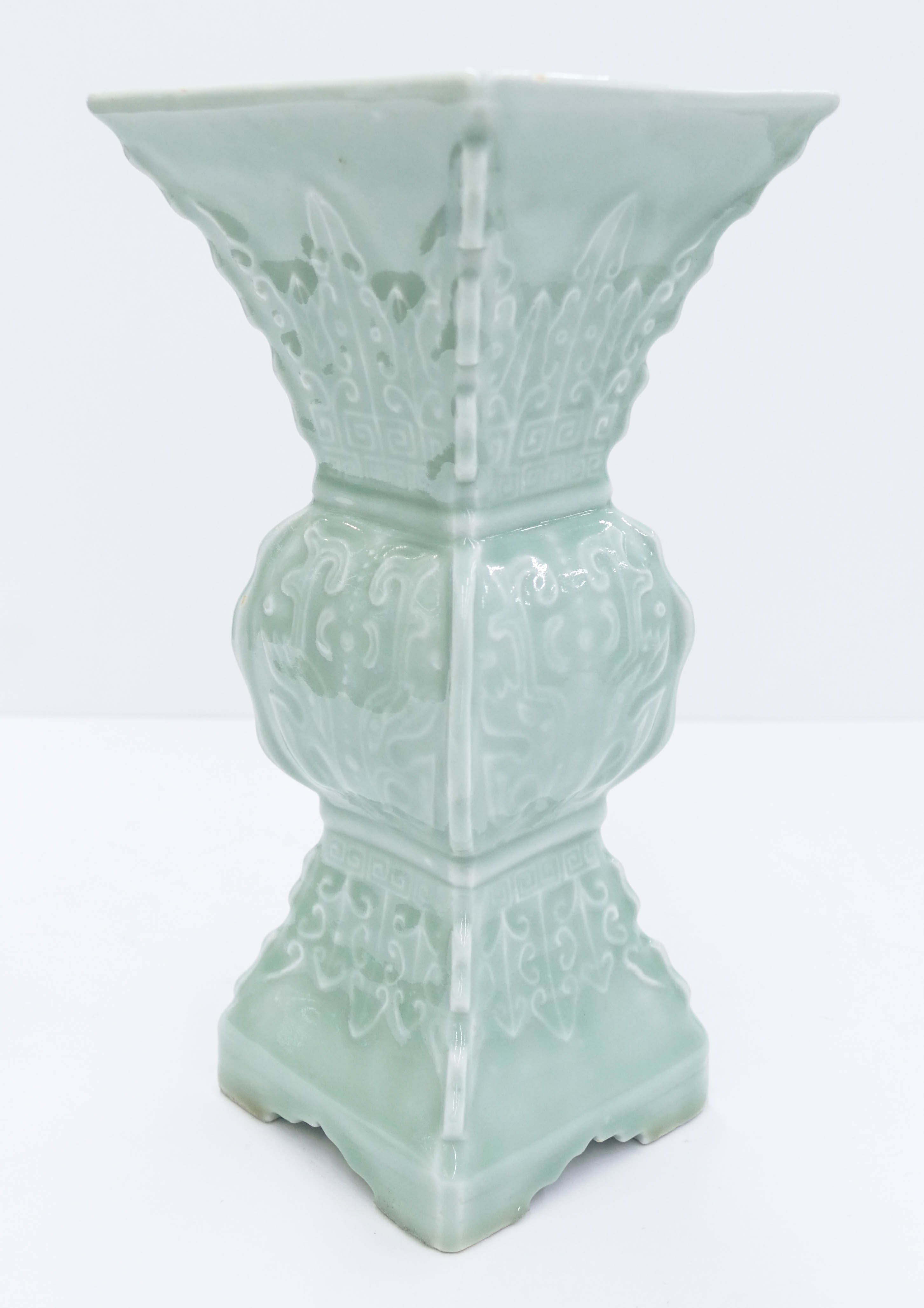 Chinese Republic Celadon Archaic Gu