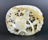 CHINESE RETICULATED JADE PLAQU