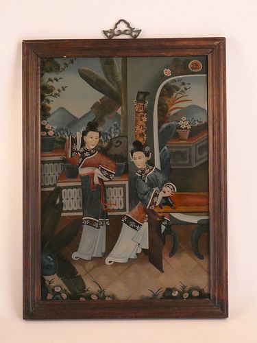CHINESE REVERSE PAINTED