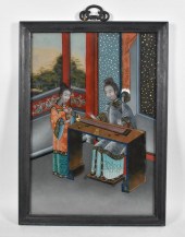 CHINESE REVERSE PAINTING ON GL
