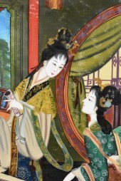 CHINESE REVERSE PAINTING ON GL