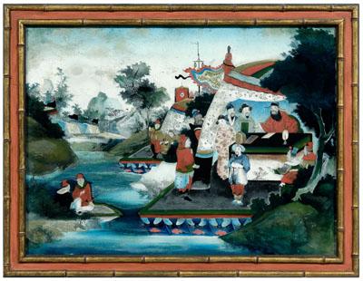 Chinese reverse painting on