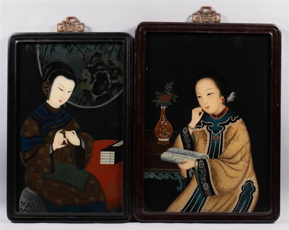 CHINESE REVERSE PAINTINGS ON GLASS,