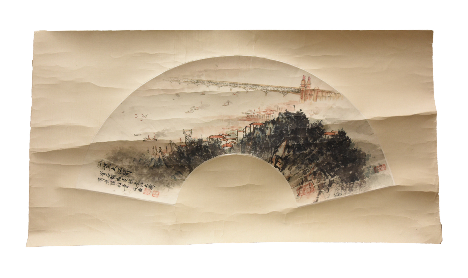 CHINESE RIVER CITISCAPE, PAINTED