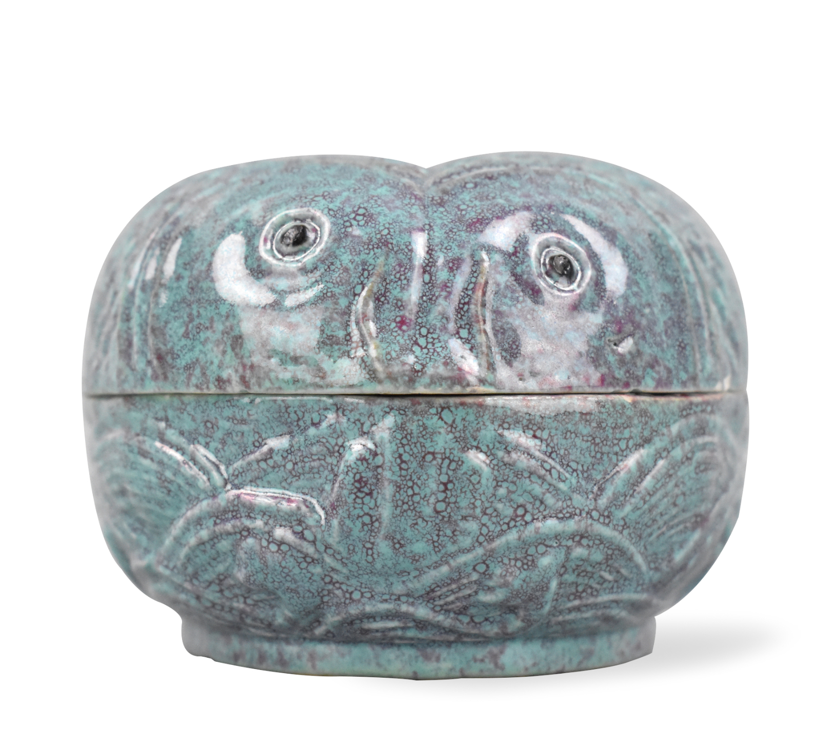CHINESE ROBIN EGG GLAZE COVERED BOX