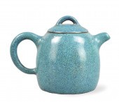 CHINESE ROBIN EGG GLAZE ZISHA