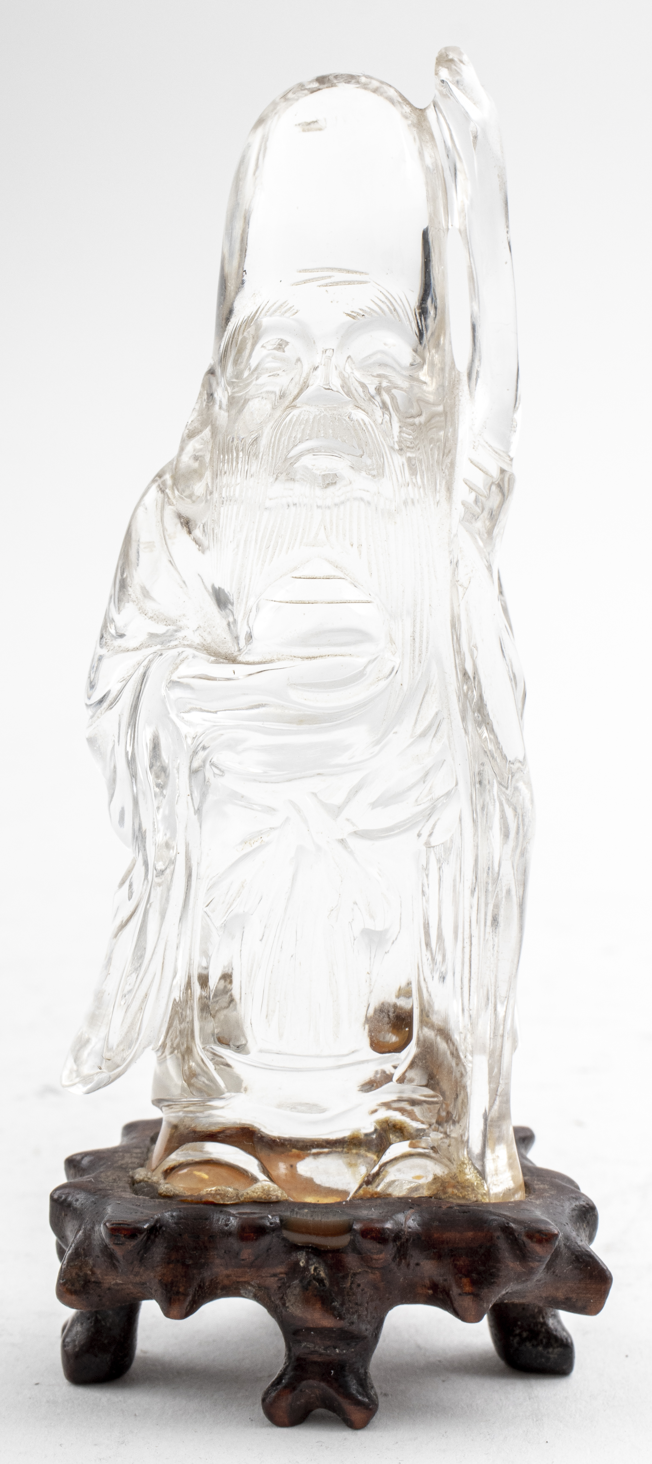 CHINESE ROCK CRYSTAL CARVING OF