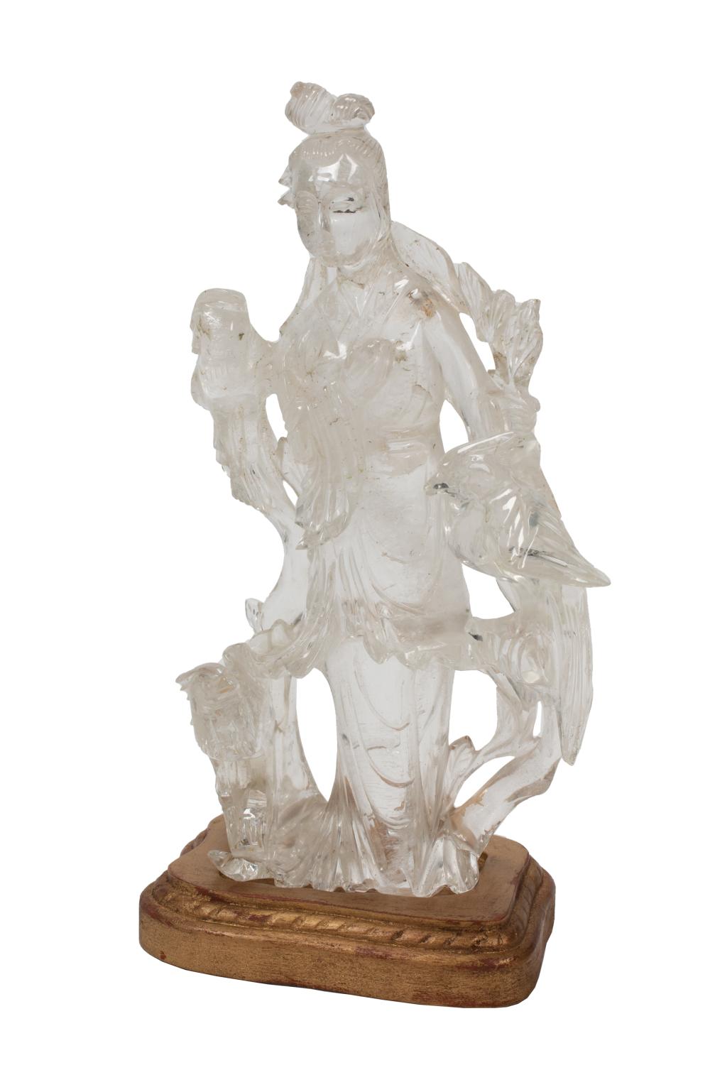 CHINESE ROCK CRYSTAL FIGURE OF A