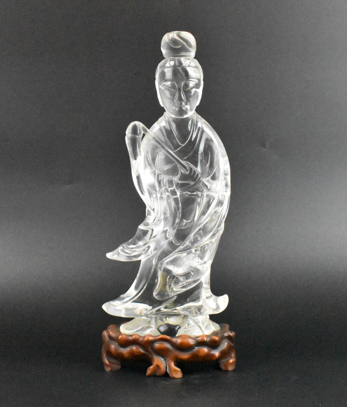 CHINESE ROCK CRYSTAL FIGURE OF