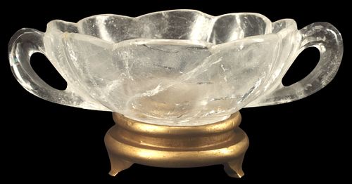 CHINESE ROCK CRYSTAL TWO-HANDLED