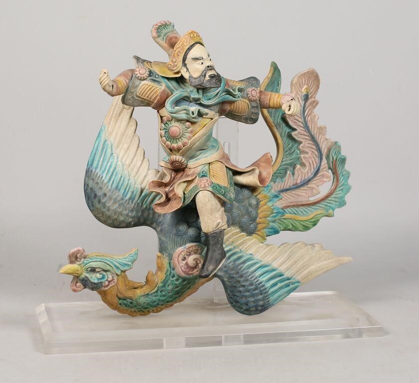 CHINESE ROOF TILE STATUE, MAN