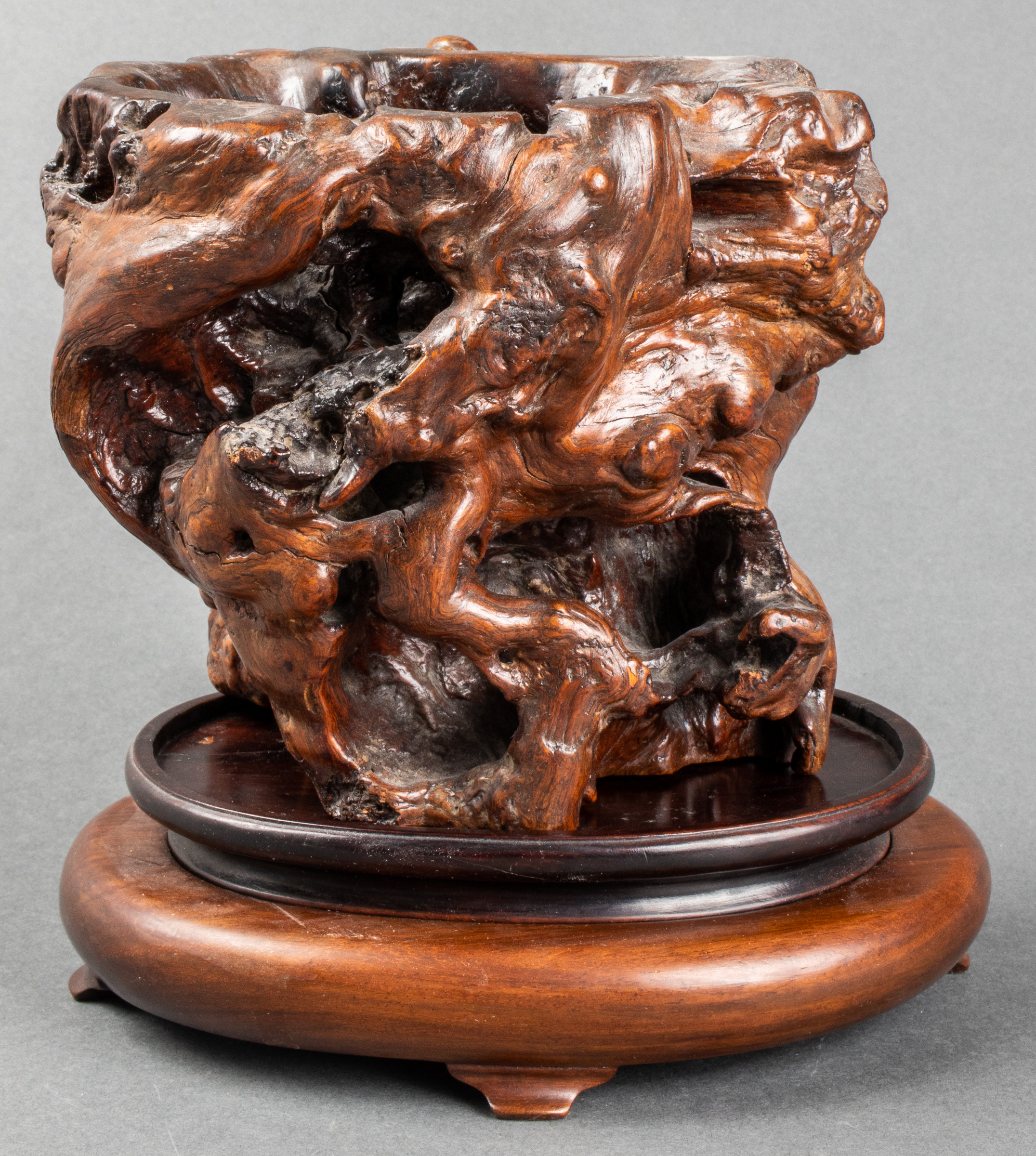 CHINESE ROOTWOOD BITONG BRUSH POT