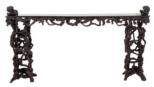 CHINESE ROOTWOOD CONSOLE