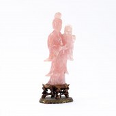 CHINESE ROSE HARDSTONE STANDIN
