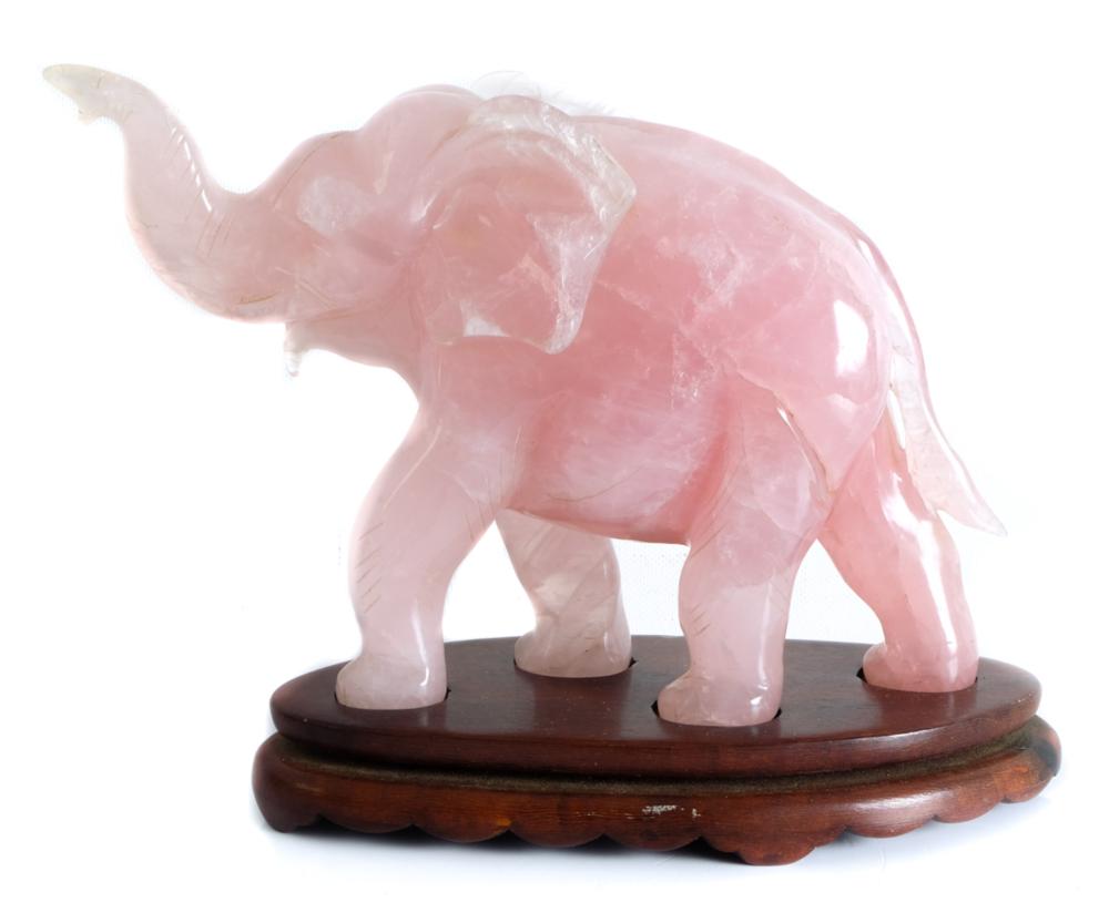 CHINESE ROSE JADE CARVED