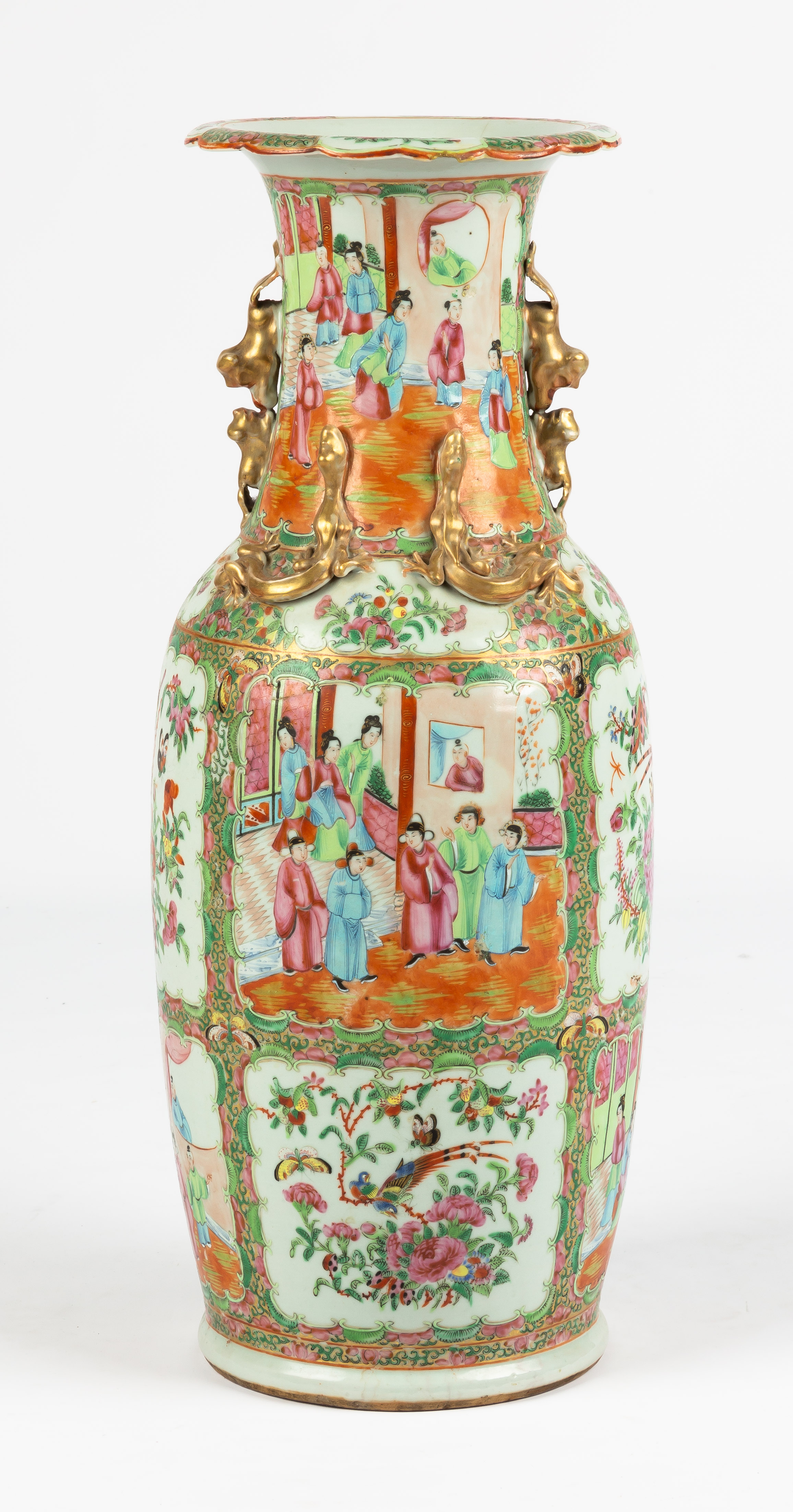CHINESE ROSE MEDALLION FLOOR VASE