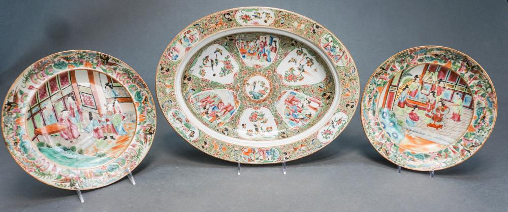 CHINESE ROSE MEDALLION OVAL PLATTER