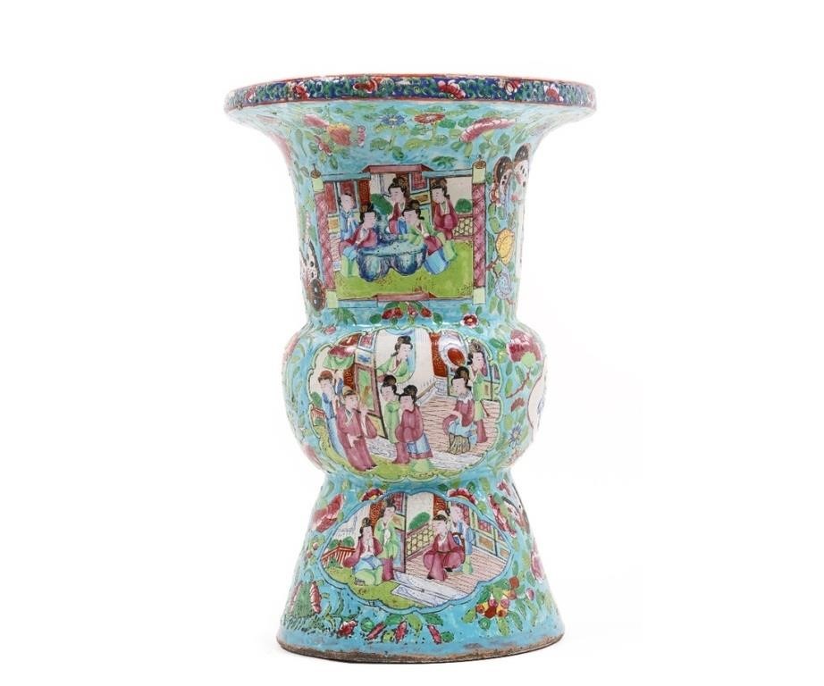 Chinese Rose Medallion vase, 19th