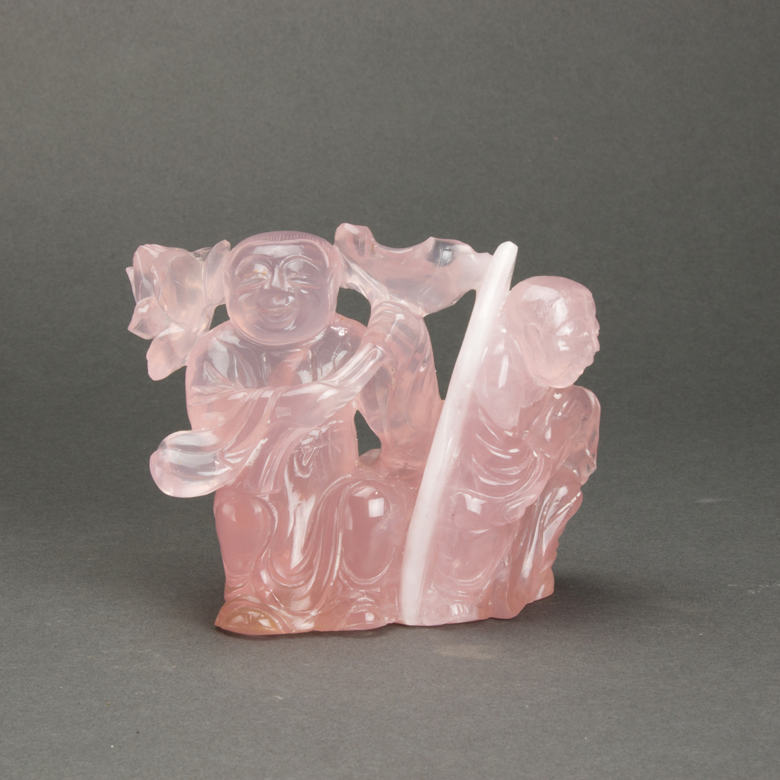 CHINESE ROSE QUARTZ HEHE TWINS