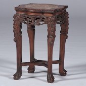 Chinese Rosewood and Marble To