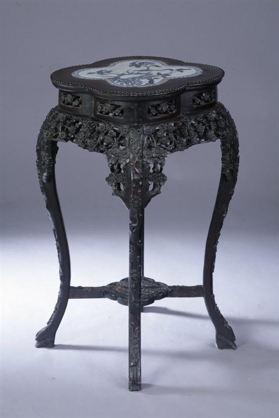 CHINESE ROSEWOOD BLUE AND WHITE