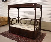 CHINESE ROSEWOOD CANOPY BED, H