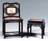 Chinese rosewood chair and sta