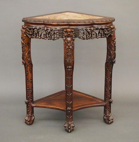 CHINESE ROSEWOOD CORNER TABLEA late