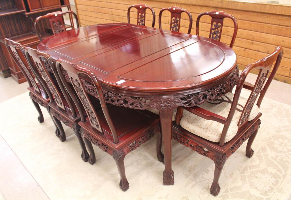 CHINESE ROSEWOOD DINING TABLE AND