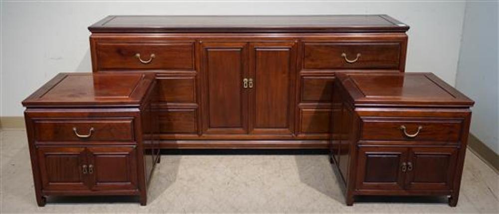 CHINESE ROSEWOOD DRESSER AND A PAIR