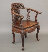 CHINESE ROSEWOOD HORSESHOE CHA