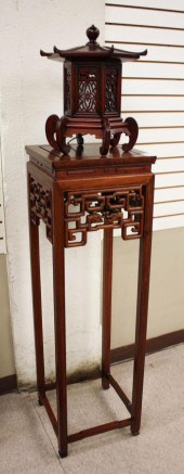 CHINESE ROSEWOOD LANTERN AND P