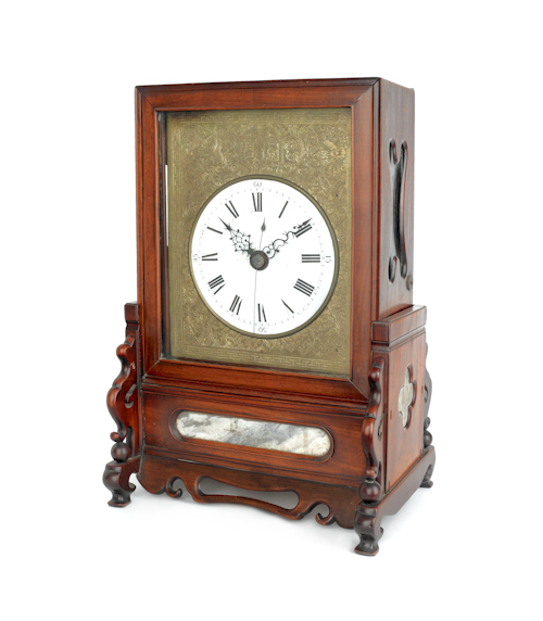 Chinese rosewood shelf clock ca.