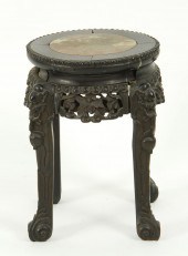 CHINESE ROUGE MARBLE-TOP CARVE
