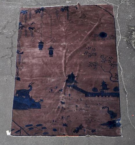 CHINESE RUG12' 8" long, 9' 7" wide.