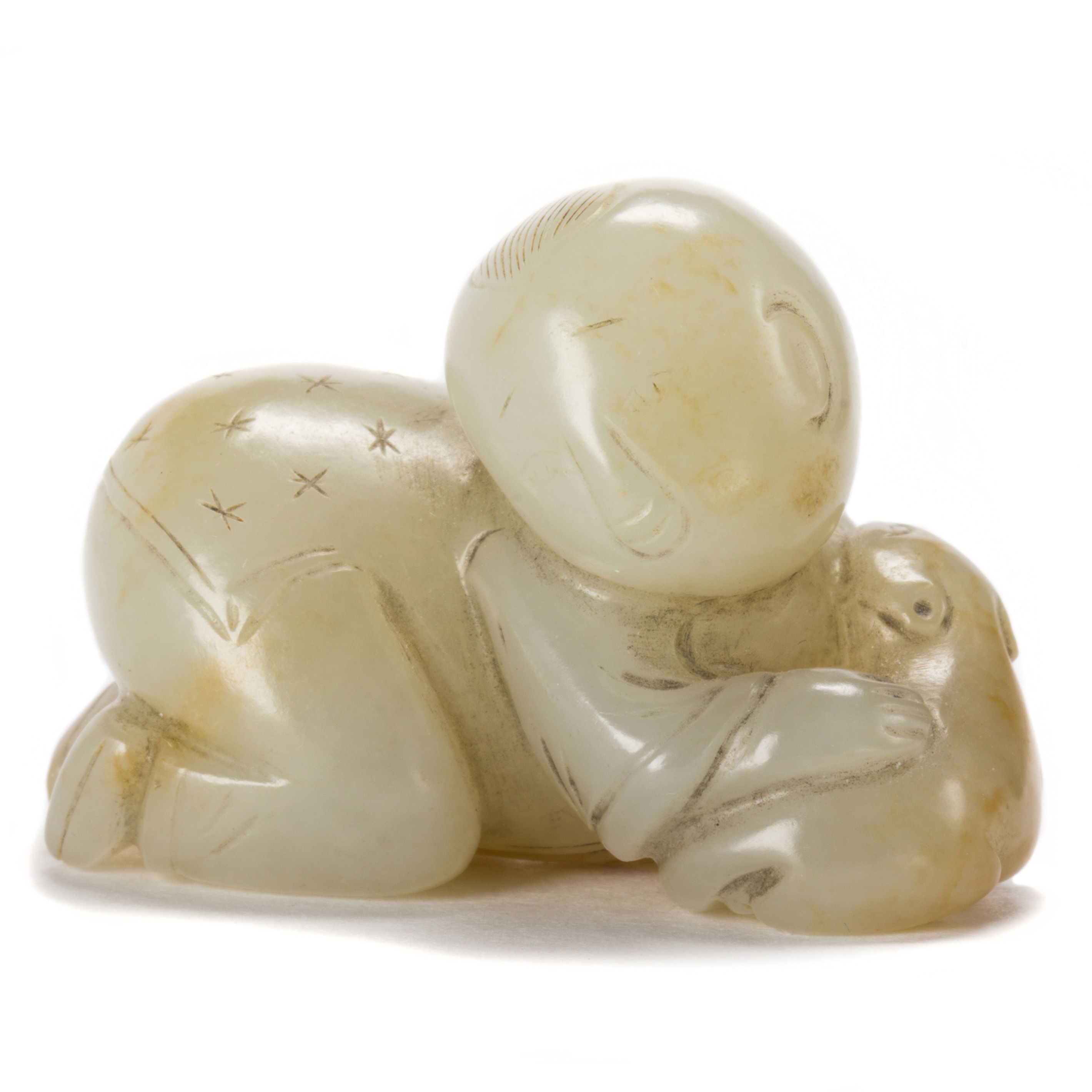 CHINESE RUSSET CELADON JADE 'BOY'