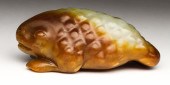 CHINESE RUSSET JADE TOGGLE OF