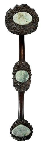CHINESE RUYI SCEPTER WITH JADE OR