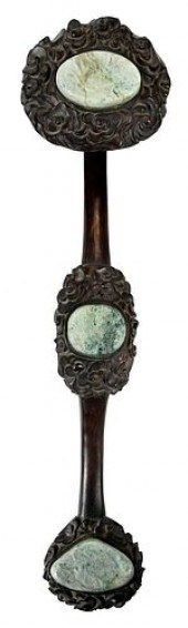 CHINESE RUYI SCEPTER WITH JADE