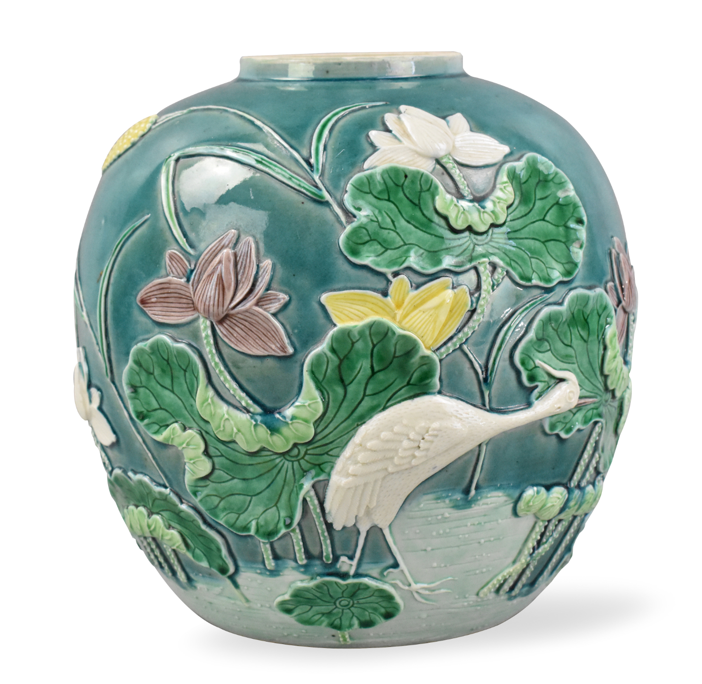 CHINESE SANACI GLAZED JAR W/