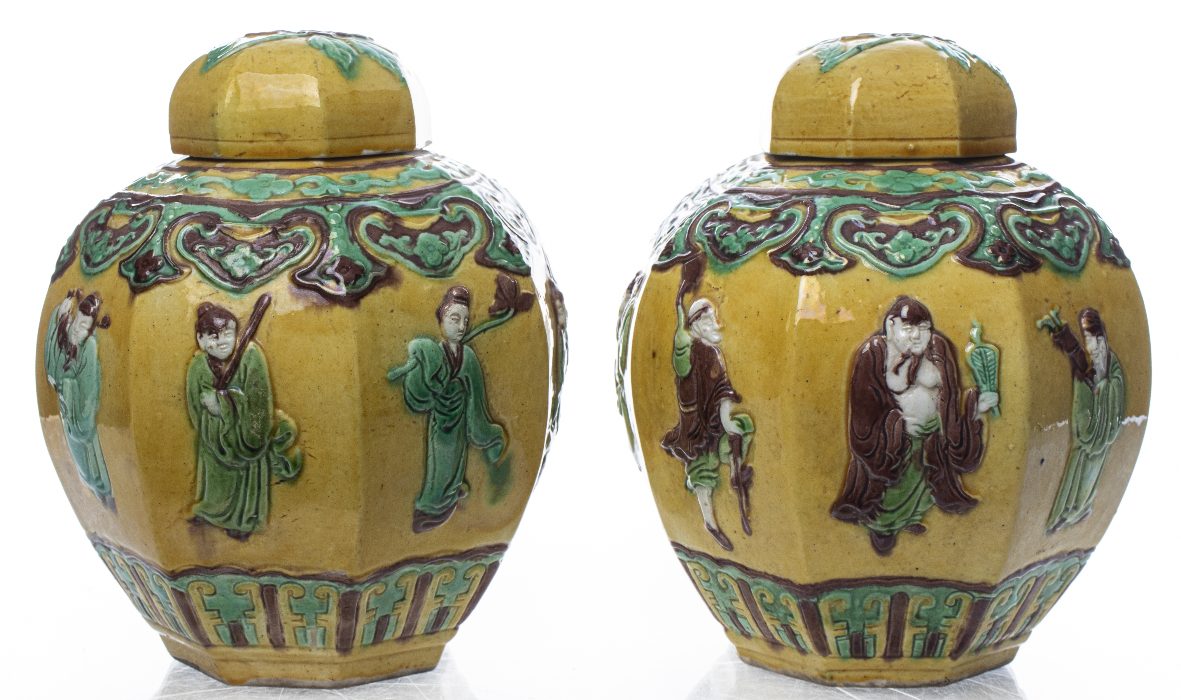 CHINESE SANCAI GLAZE CERAMIC GINGER