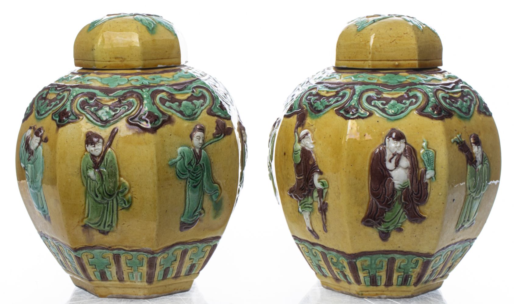 CHINESE SANCAI GLAZE CERAMIC GINGER