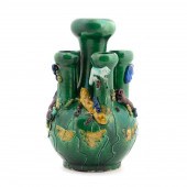 CHINESE SANCAI GLAZE FIVE NECK
