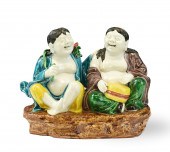 CHINESE SANCAI GLAZED "HEHE" D