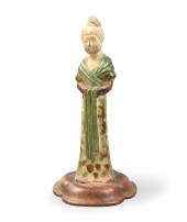 CHINESE SANCAI GLAZED LADY FIG