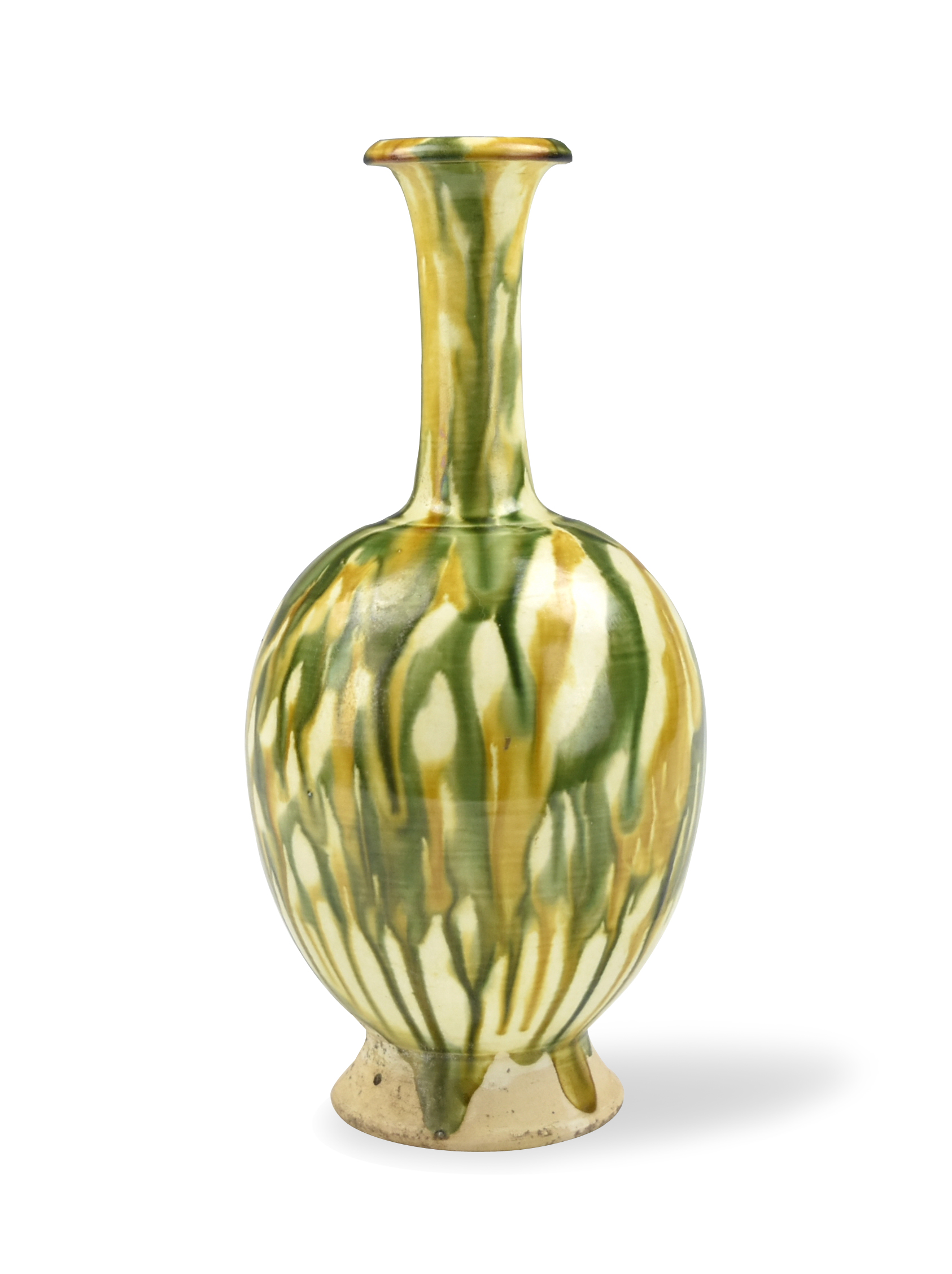 CHINESE SANCAI GLAZED LONG NECK