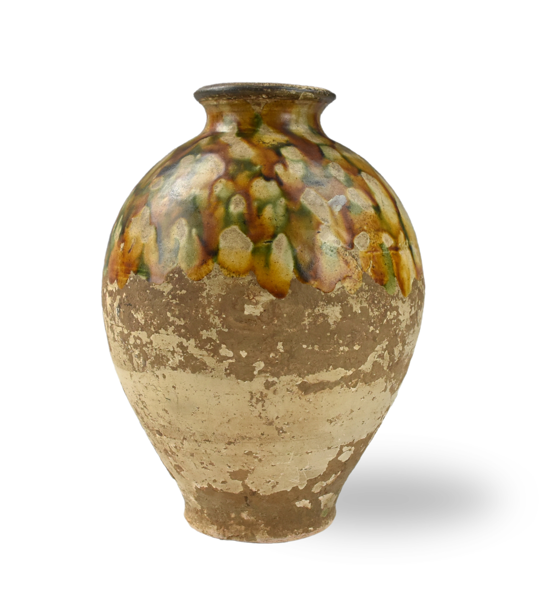 CHINESE SANCAI GLAZED MEI VASE,