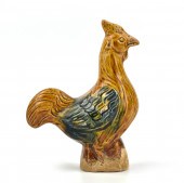 CHINESE SANCAI GLAZED ROOSTER,