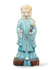 CHINESE SANCAI GLAZED "SHOU" F