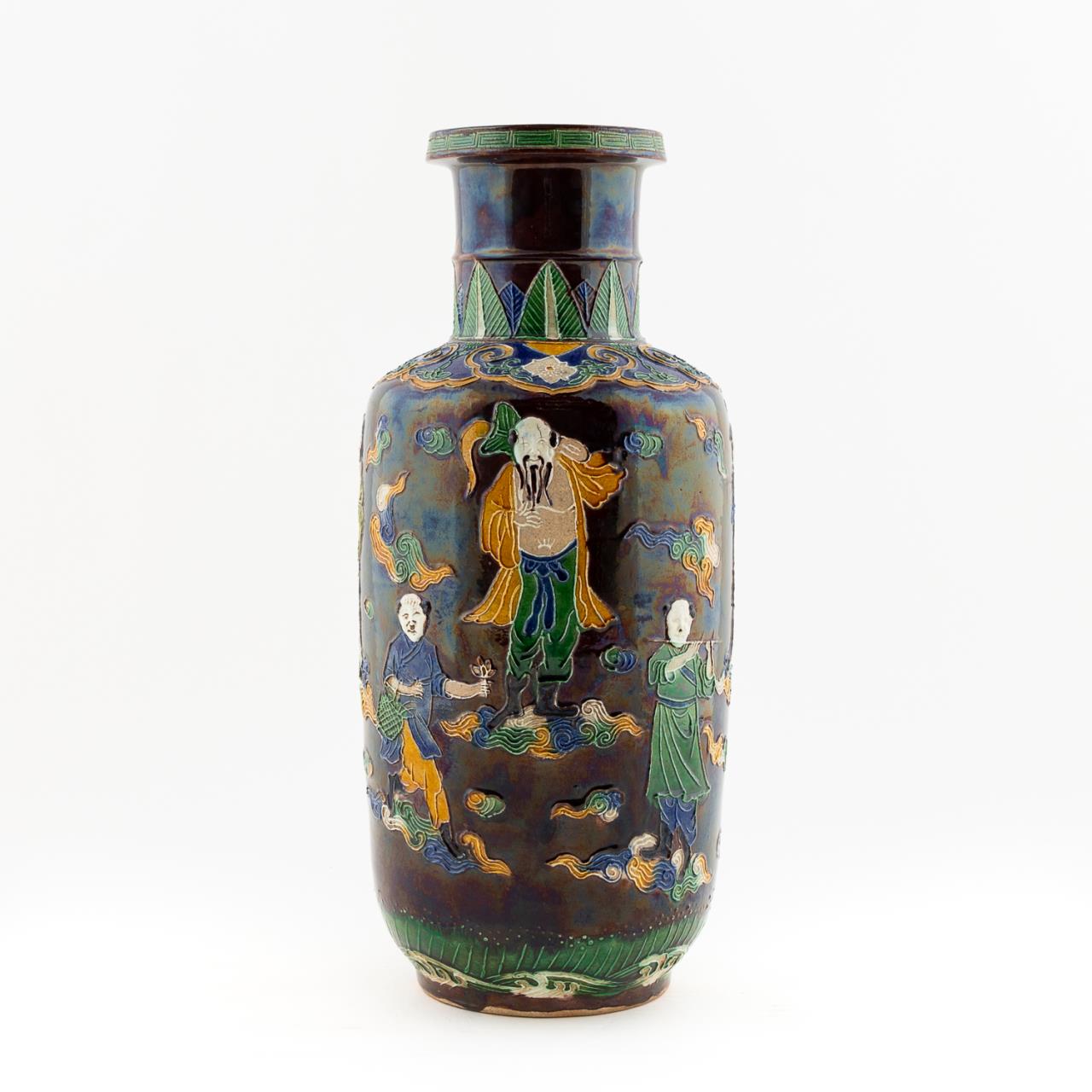 CHINESE SANCAI GLAZED VASE,
